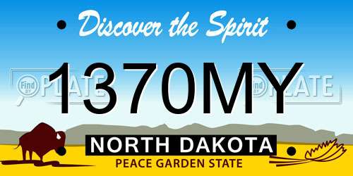 1370MY North Dakota License Plate