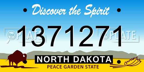 1371271 North Dakota License Plate