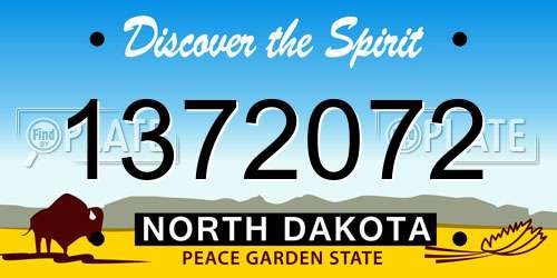 1372072 North Dakota License Plate