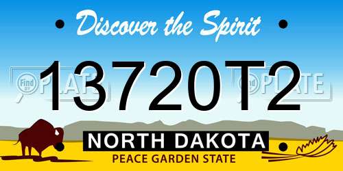 13720T2 North Dakota License Plate