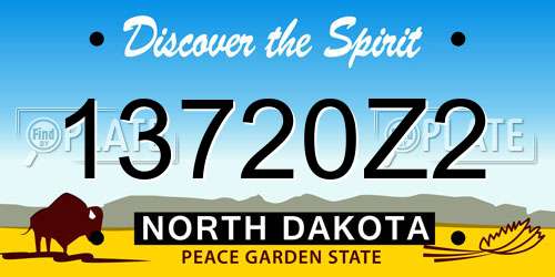 13720Z2 North Dakota License Plate