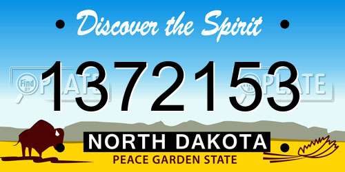 1372153 North Dakota License Plate