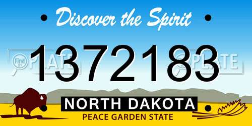 1372183 North Dakota License Plate