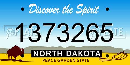 1373265 North Dakota License Plate