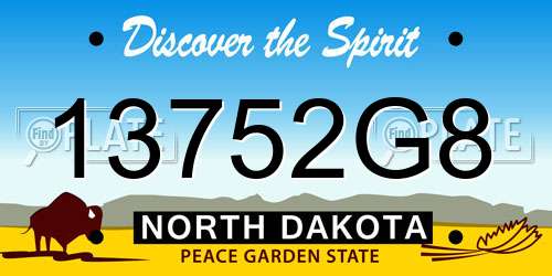 13752G8 North Dakota License Plate