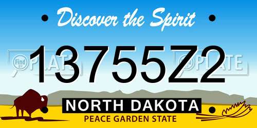 13755Z2 North Dakota License Plate