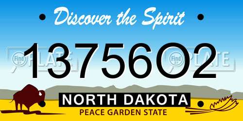 13756O2 North Dakota License Plate