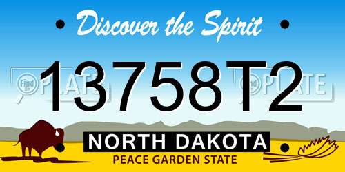 13758T2 North Dakota License Plate