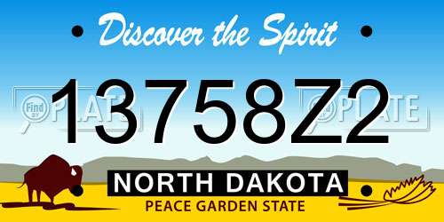 13758Z2 North Dakota License Plate
