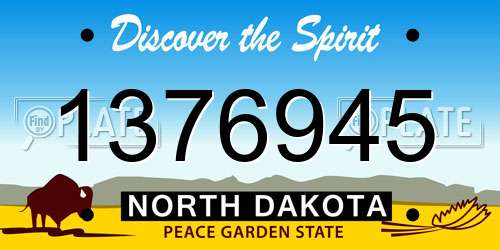 1376945 North Dakota License Plate