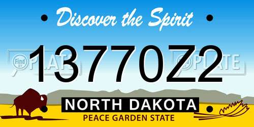 13770Z2 North Dakota License Plate
