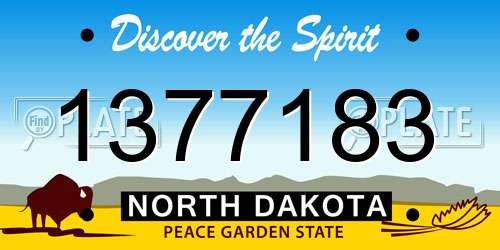 1377183 North Dakota License Plate