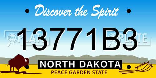 13771B3 North Dakota License Plate