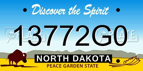 13772G0 North Dakota License Plate