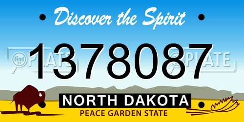 1378087 North Dakota License Plate
