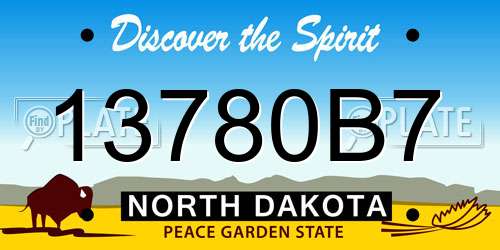 13780B7 North Dakota License Plate