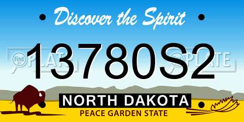 13780S2 North Dakota License Plate