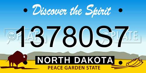 13780S7 North Dakota License Plate