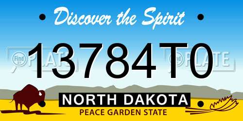13784T0 North Dakota License Plate