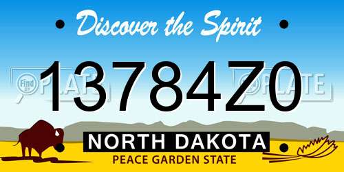 13784Z0 North Dakota License Plate