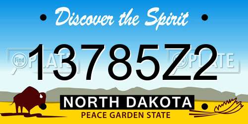 13785Z2 North Dakota License Plate
