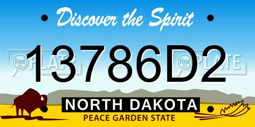 13786D2 North Dakota License Plate