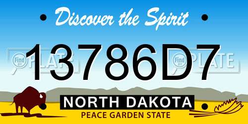 13786D7 North Dakota License Plate