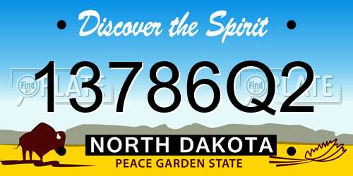 13786Q2 North Dakota License Plate