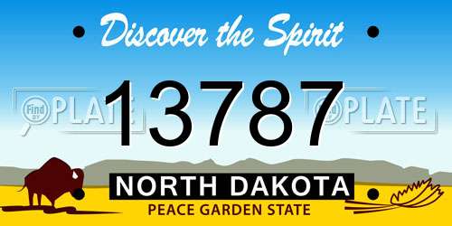 13787 North Dakota License Plate