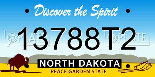 13788T2 North Dakota License Plate