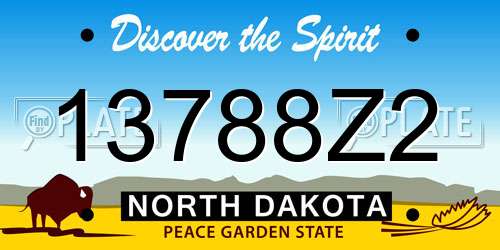 13788Z2 North Dakota License Plate