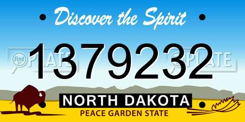 1379232 North Dakota License Plate