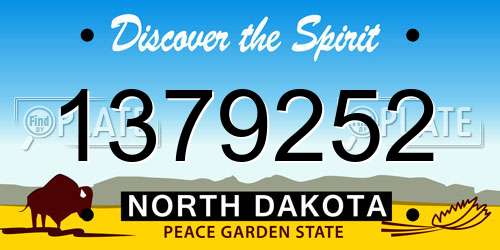 1379252 North Dakota License Plate