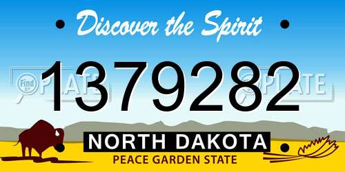 1379282 North Dakota License Plate