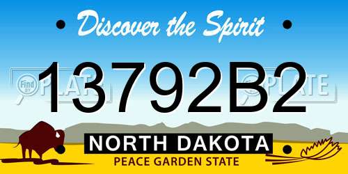 13792B2 North Dakota License Plate