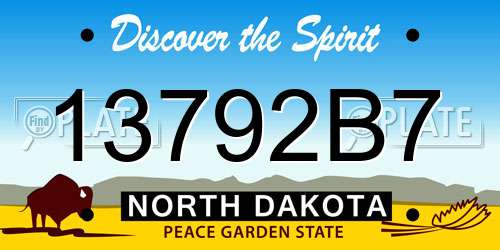 13792B7 North Dakota License Plate