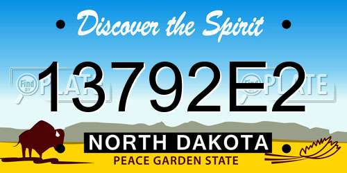 13792E2 North Dakota License Plate