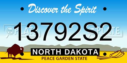 13792S2 North Dakota License Plate