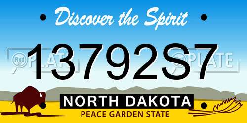 13792S7 North Dakota License Plate