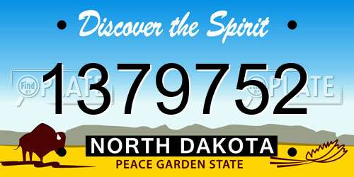 1379752 North Dakota License Plate