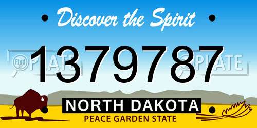 1379787 North Dakota License Plate