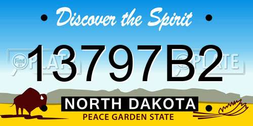 13797B2 North Dakota License Plate