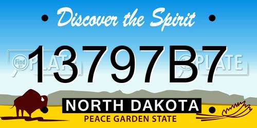 13797B7 North Dakota License Plate