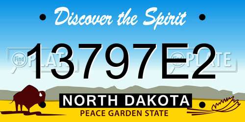 13797E2 North Dakota License Plate