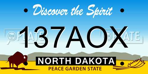 137AOX North Dakota License Plate