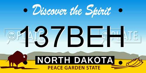 137BEH North Dakota License Plate