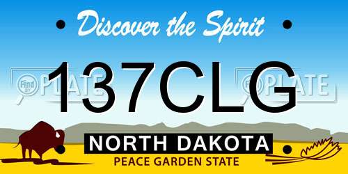 137CLG North Dakota License Plate