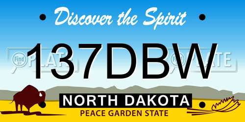 137DBW North Dakota License Plate