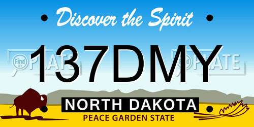 137DMY North Dakota License Plate