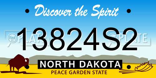 13824S2 North Dakota License Plate